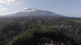indonesian salak mountain from the drone lens
