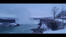 Stunning scenes at Niagara Falls after a fresh glistening snowfall