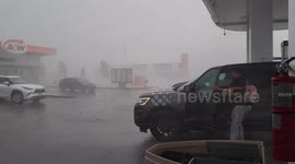 Intense microburst pounds Alberta, Canada