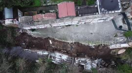 Volturno river level rises causing floods in Capua, Italy
