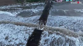 Famous Capitola wharf SPLIT into two while squaring off with the destructive Jan 5 (2023) storm