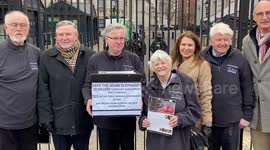 Stanley Johnson among activists to submit 'largest petition in history' to London's Downing Street to protect elephants