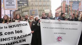 Manifestación en Madrid, España por la huelga de los Letrados de la Administración de Justicia (más conocidos como secretarios judiciales por su anterior denominación)