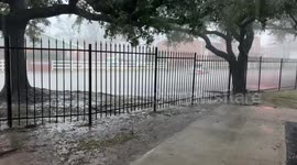 Flooding in Houston, Harris county on Wells Fargo Dr.