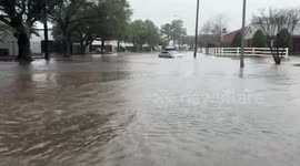 Street Flooding in Greater Houston as a Severe storm pushes through the Gulf region