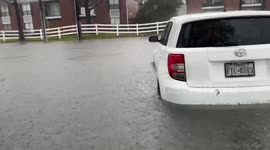 Abandoned Cars in flooded Harris County Streets