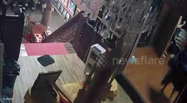 Drunk dorm tenant amusingly bounces down flight of stairs in Thailand