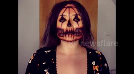 Pumpkin skull makeup for halloween