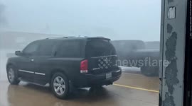 Tornado causes chaos across suburban Houston with destroyed buildings and power lines down