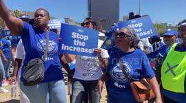 South Africa’s main opposition party marches to offices of ruling ANC to protest rolling blackouts