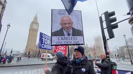 Protesters gather in Westminster over Nadhim Zahawi's tax affairs