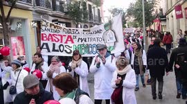 Manifestación de por la atención primaria AMYTS en Madrid, España