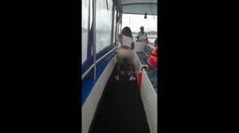 Ladies Dancing in the Boat to Deep Sea in Durban South Africa
