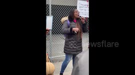 Chants at Rally for Actually Affordable Housing in New York, USA