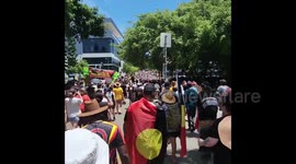 Thousands march against Australia Day and denounce how date marks beginning of country's colonisation