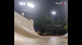 11 y/o skateboarder ALMOST BREAKS his neck while trying a 720 *SCARY*