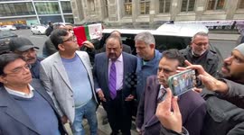 British Pakistani politician Altaf Hussain arrives at London High Court