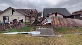 Tornado destroyed houses in Pasadena, TX, USA