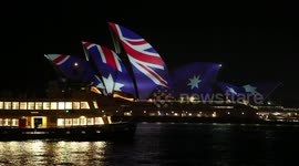 Sydney Opera House sails lit up to mark Australia Day