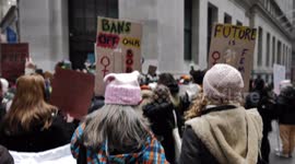 Demonstrators take to the streets of New York during a pro-choice march