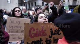 Demonstrators take to the streets of New York during a pro-choice march