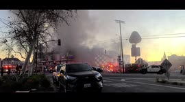 Newsflare Edit - Fire at Downtown Los Angeles, CA. 7th and S Hoover St