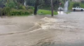 Streets turn into rivers after heavy rains hit Auckland, New Zealand
