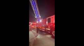 Fresno Fire abandoned church lit in flames catching almost so close to burning down the next house firefighters of Fresno blocked off every road way and a family of four were evacuated