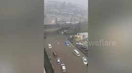 Drivers abandon cars as floods submerge roads in Auckland, New Zealand