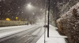 Snow fall in West London during the freak snow storm of December 11