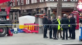 A telescopic urinal that crushed a man next to the Palace Theater in central London