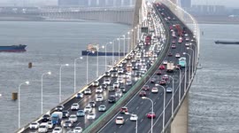 Expressway Return Traffic Peak In Suzhou, China
