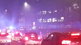 TFL bus catches fire in Islington, London and firefighters intervened