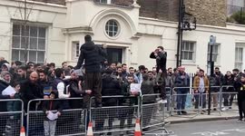 Protest against the Quran burning outside the Swedish embassy in London