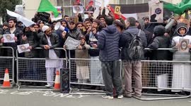 “If Bible is burned, we will protest it too’” says Muslim protester outside London embassy of Sweden