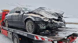 A man miraculously survived after a 7-tonne tree fell on his moving car