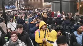 London's Canary Wharf packed with people for last day of Winter Lights festival