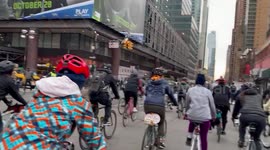 Bike ride for Tyre Nichols in New York, USA