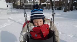Baby boy sleep swings because he is staying up too late at night refusing to go to sleep
