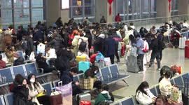 Tourists Flock To Yichang East Railway Station in Yichang, China