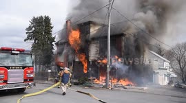 Dramatic house fire in Coal Township, Pennsylvania draws brave response from firefighters