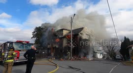 Dramatic house fire in Coal Township, Pennsylvania draws brave response from firefighters