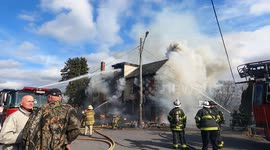 Dramatic house fire in Coal Township, Pennsylvania draws brave response from firefighters