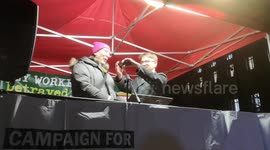 Author Micheal Rosen compares modern-day Tory Government policy to the early days of the Nazi party and fascism at the  Defend The Right To Strike Protest which was held opposite Downing Street In Westminster