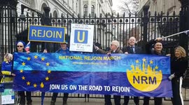 Rishi Sunak leaves Downing Street as pro-EU campaigners unveil new banner on Brexit Anniversary