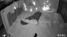 Sparks from lit fireworks fly into flat and burn resident's quilt in China