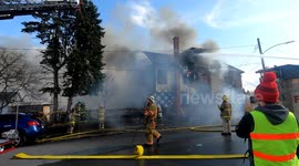Dramatic house fire in Coal Township, Pennsylvania draws brave response from firefighters