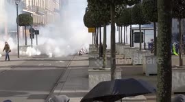 Parisian police use tear gas on protesters amid nationwide strike in Rennes