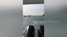 Floating pirate ship restaurant sinks during storm in Thailand