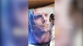 Frenchie is OBSESSED with Henry Cavill and even sleeps in shrine dedicated to the British actor